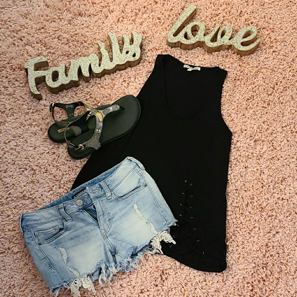 Flirty Black Express Tank Top.